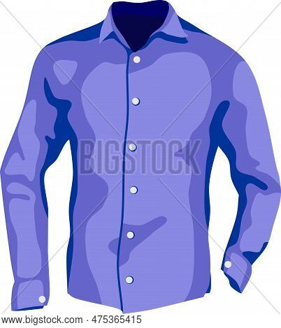 Blue Shirt Man Cloth Fashion Wer Vector Illustration