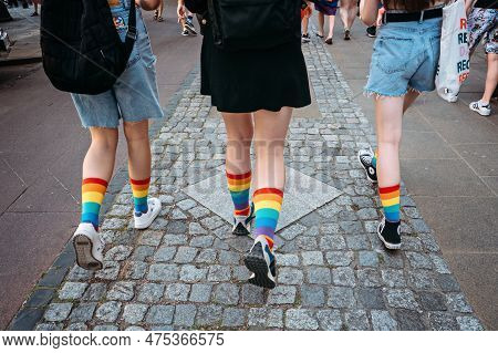 Sexual Orientation And Gender Identity. Lgbt Youth. Coming Out Of Lgbtq Teens. Faceless Portrait Of 