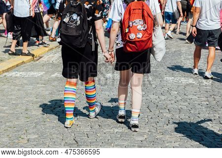 Sexual Orientation And Gender Identity. Lgbt Youth. Coming Out Of Lgbtq Teens. Faceless Portrait Of 