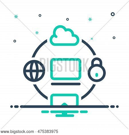 Mix Icon For Trends Tendency Propensity Web Cloud Direction Leaning Bent Lock Technology