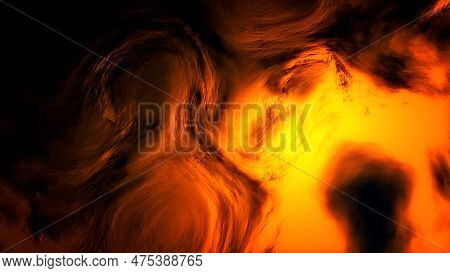 Blazing Infernal Yellow Orange Agleam Volumetric Shapes - Abstract 3d Rendering