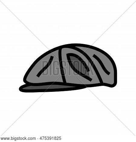Newsboy Cap Hipster Retro Color Icon Vector. Newsboy Cap Hipster Retro Sign. Isolated Symbol Illustr