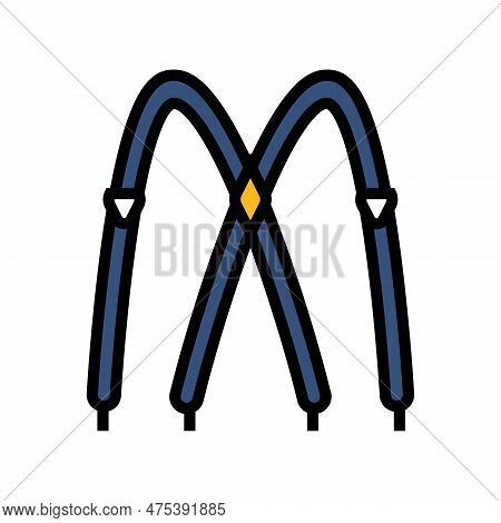 Suspenders Hipster Retro Color Icon Vector. Suspenders Hipster Retro Sign. Isolated Symbol Illustrat