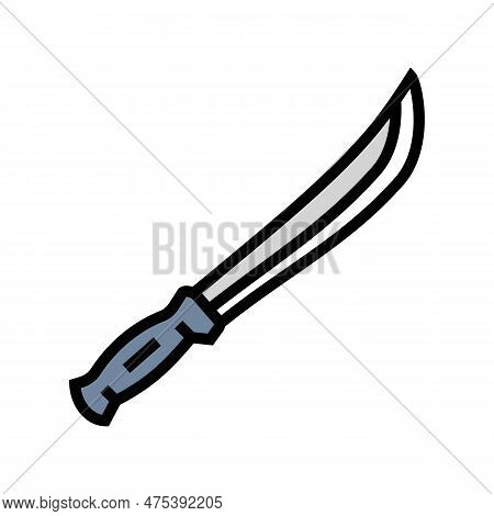 Machete Weapon War Color Icon Vector. Machete Weapon War Sign. Isolated Symbol Illustration