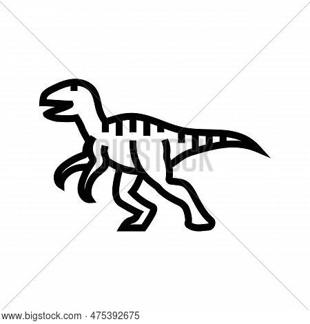 Deinonychus Dinosaur Animal Line Icon Vector. Deinonychus Dinosaur Animal Sign. Isolated Contour Sym