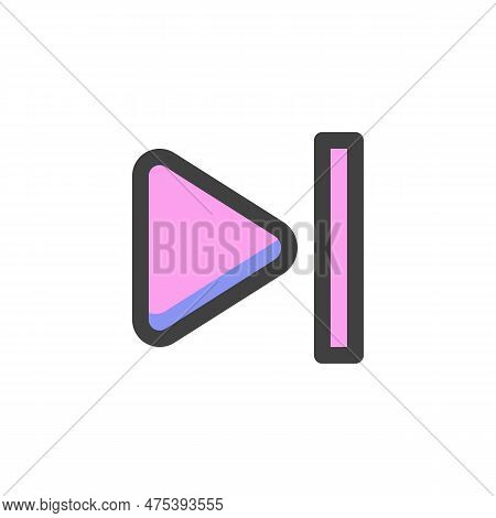 Skip Forward Button Filled Outline Icon, Line Vector Sign, Linear Colorful Pictogram Isolated On Whi