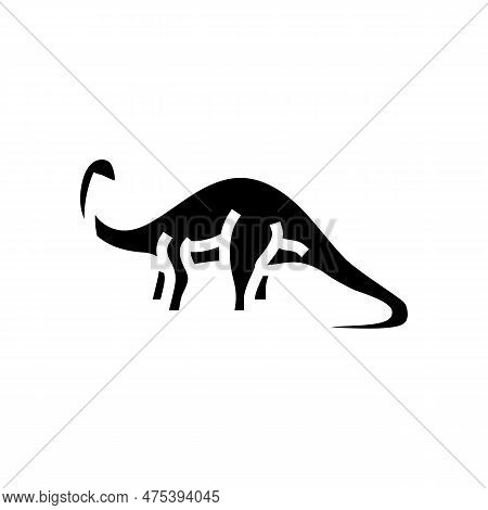 Diplodocus Dinosaur Animal Glyph Icon Vector. Diplodocus Dinosaur Animal Sign. Isolated Symbol Illus