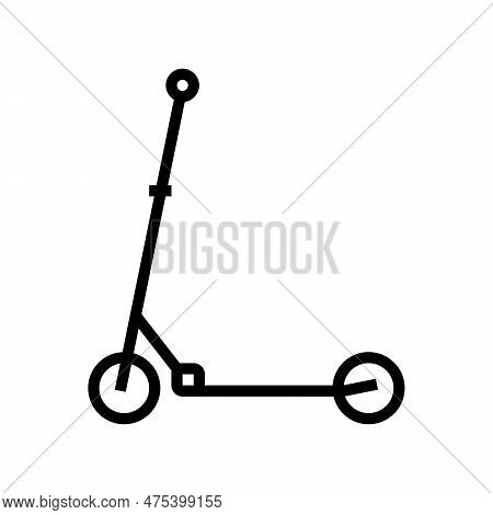 Kick Scooter Kid Leisure Line Icon Vector. Kick Scooter Kid Leisure Sign. Isolated Contour Symbol Bl