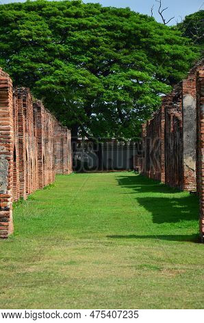 Ancient Ruins Buildings And Antique Architecture Twelve Royal Storage Of King Narai Ratchaniwet Pala