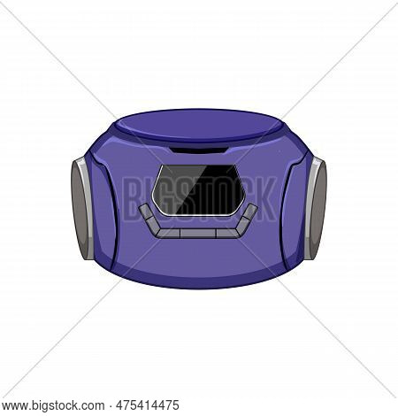 Retro Cd Player Cartoon. Stereo Entertainment, Play Modern Retro Cd Player Sign. Isolated Symbol Vec