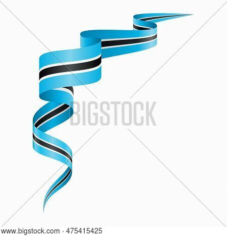 Botswanan Flag Wavy Abstract Background. Vector Illustration.