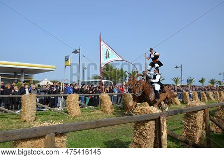 Sant'antioco, Sardinia 04.15.2018: Pariglie In Onor Of Antioco Saint