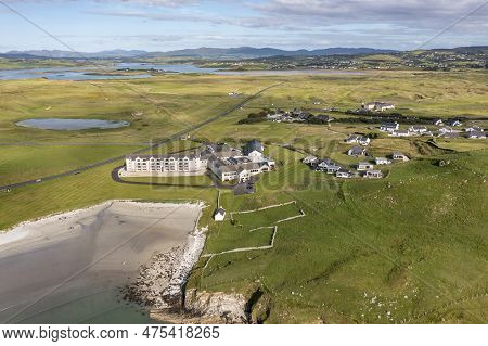 Aerial Of The Beautiful Coast At Downings, County Donegal - Ireland.