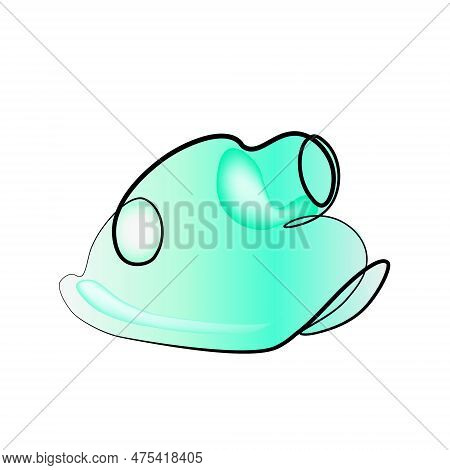 Continuous Drawing Oxygen Mask With One Line.