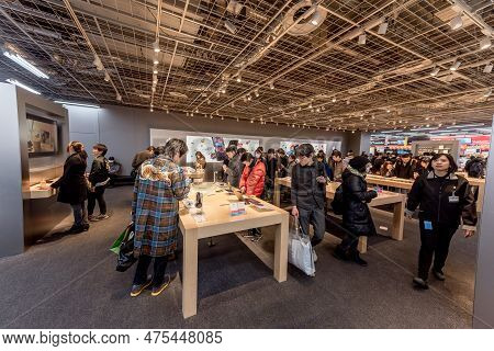 Tokyo, Japan - October 15, 2019: Akihabara District In Tokyo. Yodobashi Akiba Store Interior.