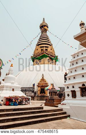 Swayambhunath Or Monkey Temple In Kathmandu. Nepal.