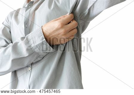 Men Wear White Sleeves, Arms Are Covered With Armpits, Sweat Are Unclean And Unclean. Health Care Co