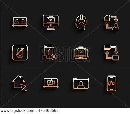 Set Line Online Working, Video Camera Off On Laptop, Chat Conference, Mobile, Time Management, And I