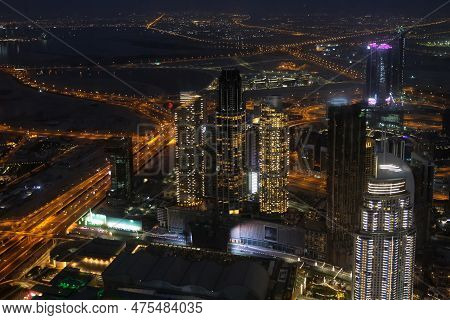 Dubai, United Arab Emirates - May 2019: Burj Khalifa Skyscraper In Dubai, United Arab Emirates. It I