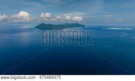 Beautiful Tropical Islands And Lagoons View From Above. Tun Sakaran Marine Park, Sabah, Malaysia.