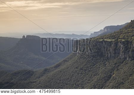 Collsacabra Mountains Landscape In Guilleries National Park In Catalonia