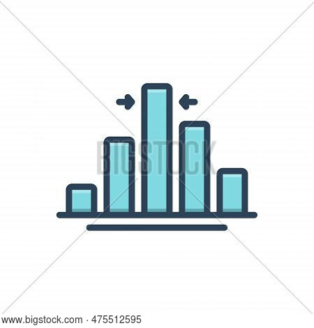 Color Illustration Icon For Median Midpoint Midway Center Average Graph Probability Analysis Flowcha