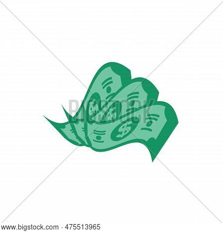 Us Dollar Stock Paper Bank Notes Icon Sign Business Finance Money Concept Vector Illustration