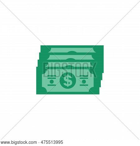 Us Dollar Stock Paper Bank Notes Icon Sign Business Finance Money Concept Vector Illustration