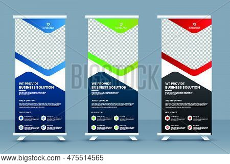 Business Roll Up Banner Template And Business Standee Roll Up Banner Layout Or Corporate Conference 