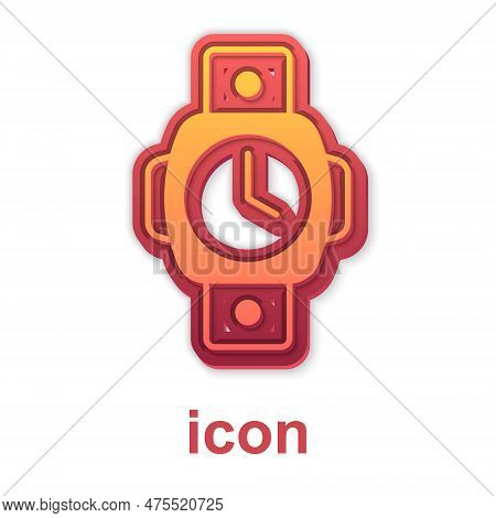 Gold Diving Watch Icon Isolated On White Background. Diving Underwater Equipment. Vector