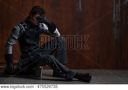 A Young Man In A Victorian-style Suit, A Retro Character. Antihero Or Tragic Character