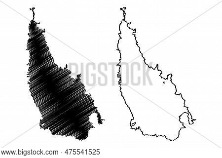 Lake Tharthar (republic Of Iraq) Map Vector Illustration, Scribble Sketch Buhayrat Ath-tharthar Or T