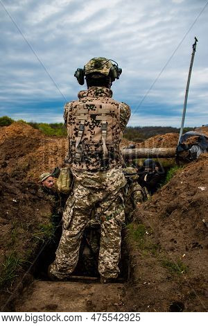 War In Ukraine, Serviceman Holding The Position In The Trenches, Kharkiv Front Line, Ukraine - 28 Ap