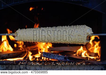 Sakotis Is A Polish Lithuanian Traditional Spit Cake. It Is A Cake Made Of Butter, Egg Whites And Yo