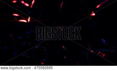 Red Glowing Transparent Liquid Metaspheres On Black Background - Abstract 3d Rendering