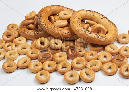 A Lot Of Delicious Bagels.