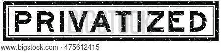 Grunge Black Privatized Word Square Rubber Seal Stamp On White Background