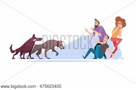Aggresive Dog. People Get Scared Angry And Aggresive Animals