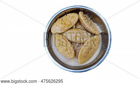 Bangladeshi Hand Made Winter Pitha Cake. One Dish Pitha On White Background.