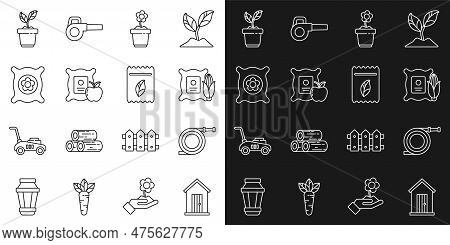 Set Line Farm House, Garden Hose Or Fire Hose, Corn In The Sack, Flower Pot, Apple, Pack Full Of See