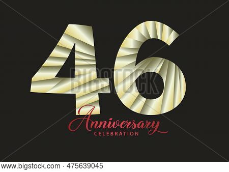 46 Year Anniversary Celebration Logotype Vector, 46 Number Design, 46th Birthday Invitation, Anniver