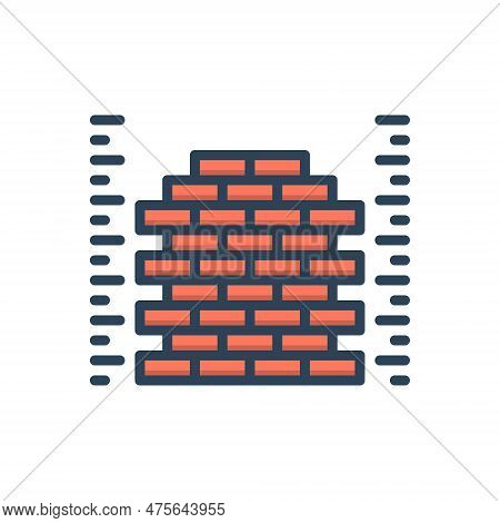 Color Illustration Icon For Measuring Averaging Construction Wall Brick Bricklayer Gauge Admeasure