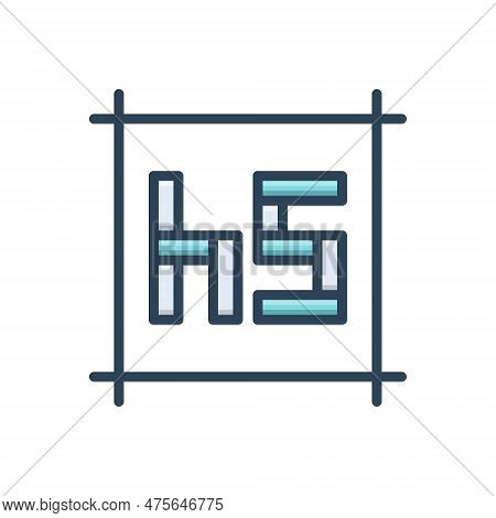 Color Illustration Icon For Hs Monogram Font Concept Alphabet Tyography Company Brand Identity Initi