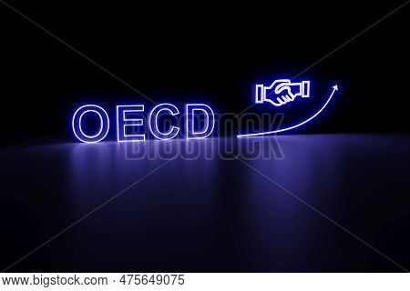 Oecd Neon Concept Self Illumination Background 3d Illustration