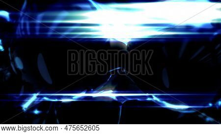 Electrical Blue Shining Translucent Liquid Metaspheres On Black - Abstract 3d Illustration
