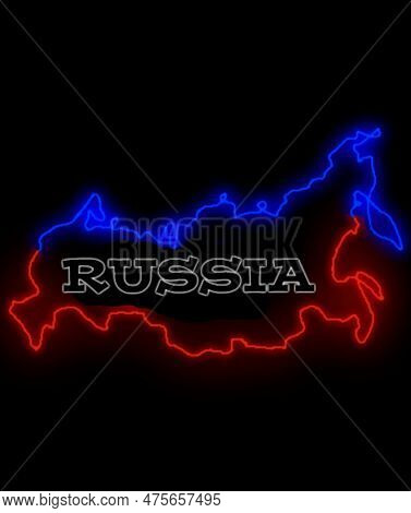 Russian Map, Rusia Neon Map, Rusia Map