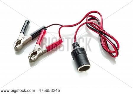 12 Volt Battery Terminal Clip-on Cigar Cigarette Lighter Power Socket Adapter Plug Car Boat Van For 