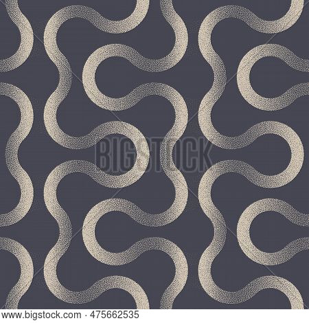 Complex Wavy Sophisticated Rippled Structure Seamless Pattern Abstract Vector Background. Modern Int