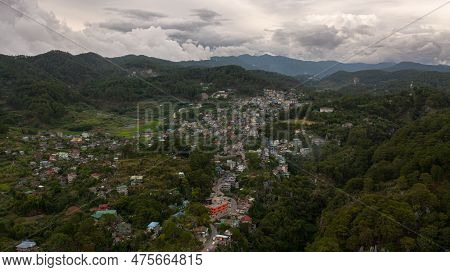 Sagada Village, Located In The Mountainous Province Of Philippines. Houses And Streets Of A Mountain