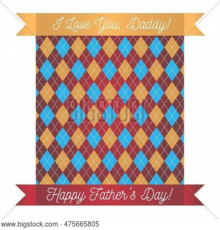 Set Of Greeting Card With Lettering Happy Father\'s Day And Cute Hand Drawing Hearts Shape. Blue Tru